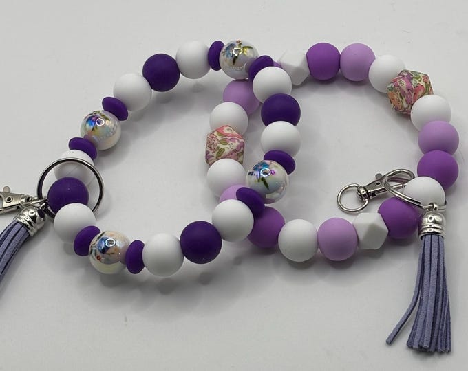 Purple  Wristlets Keychains  | Keychain with Silicone  | Keychain | Key Fob | Wristlet | Cruise |