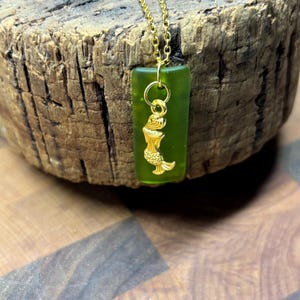 Seaglass Necklaces |  Green Seaglass | Seaglass Necklace with Charm | Mermaid Charm