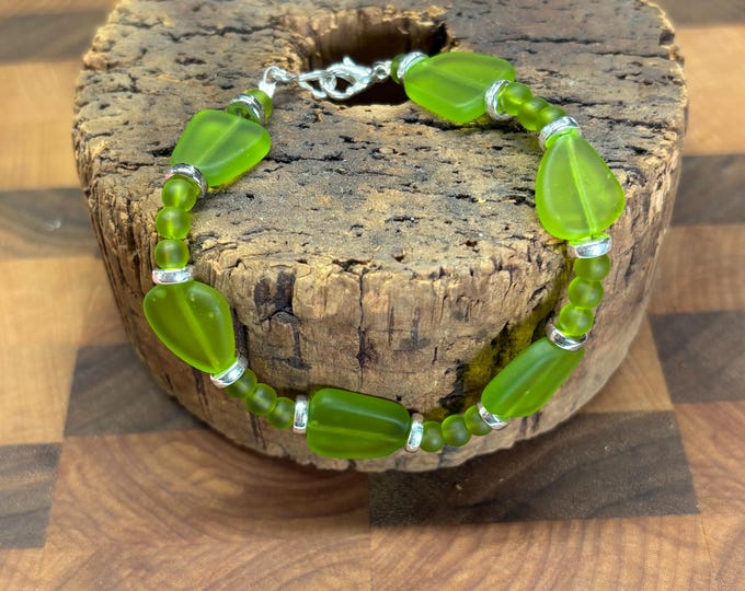 Green Seaglass Bracelet | Green Seaglass | Seaglass Bracelet