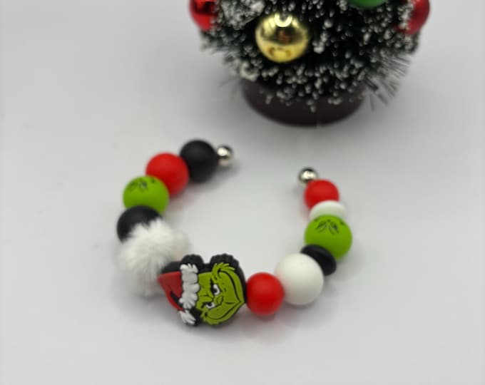 Christmas Grinch Cuff Bracelet  |  Silicone Christmas Bracelet | Holiday Bracelet | Grinch