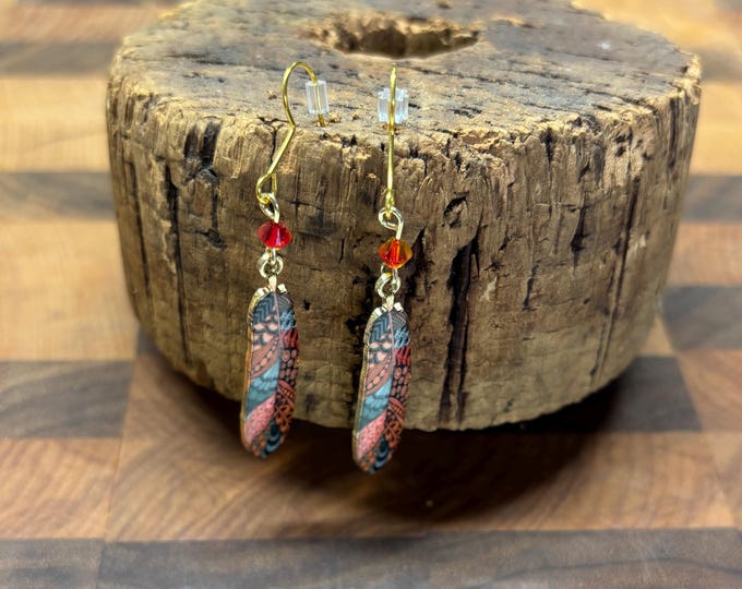 Feather Earrings Several Options | Bohemian Earrings | Enamel Feather Earrings | Boho style