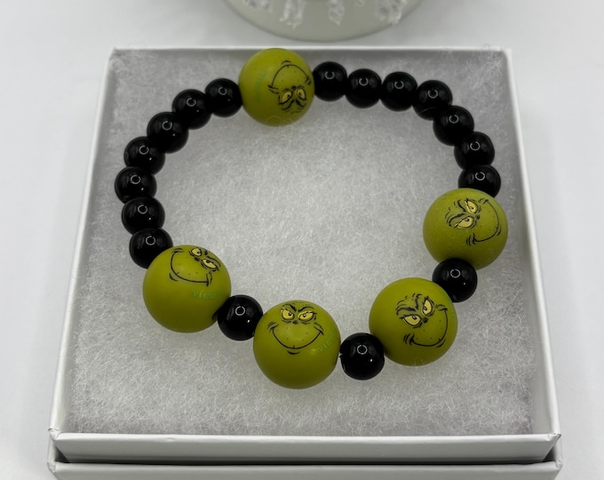 Christmas Grinch Bracelet  |  Christmas Bracelet | Holiday Bracelet | Grinch