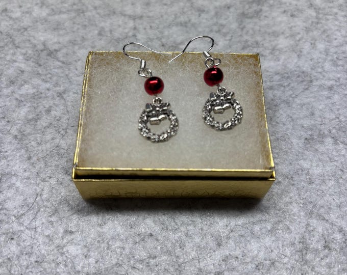 Christmas Earrings | Holiday Earrings | Christmas Earrings  | Wreath