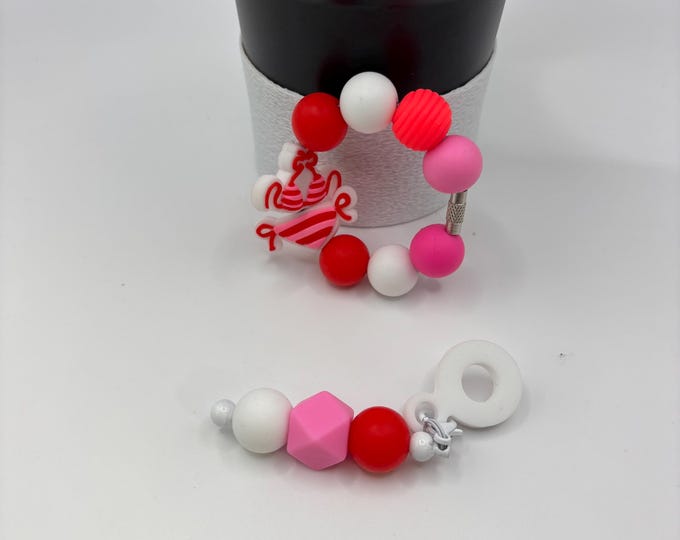 Bikini Tropical Stanley Cup Bracelet:  Cup Handle Bracelet | Straw Charm | Purse Bracelet | Vacation | Beach