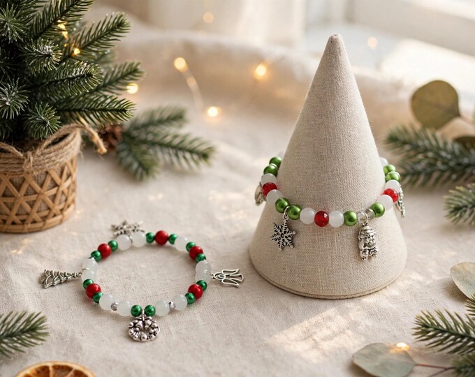 Christmas Charm Bracelets | Holiday bracelets  | Stretch Bracelets