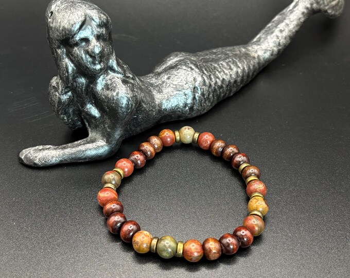 Picasso Jasper Gemstones | Stretch Bracelet | Mens or Ladies Bracelet