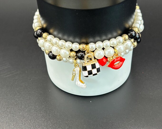 Girly Stanley Cup Bracelet | Tumbler Bracelet | Tumbler Charm Bracelet |  | Stretchy Cup Bracelet | Girly Girl Charms