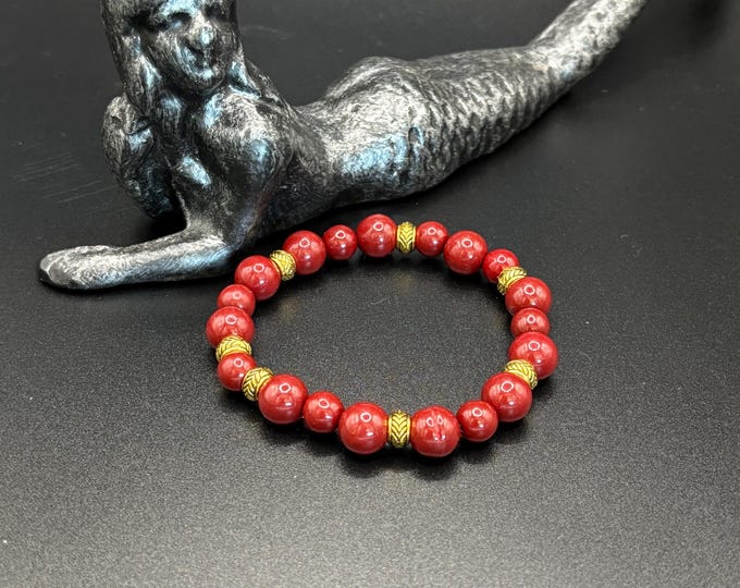 Cinnabar Gemstones | Gemstone bracelet  | Stretch Bracelet