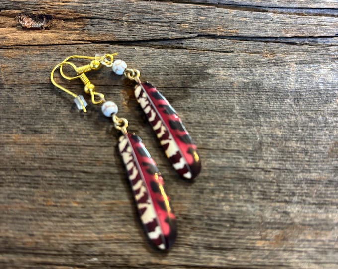 Feather Earrings | Bohemian Earrings | Enamel Feather Earrings | Boho Style