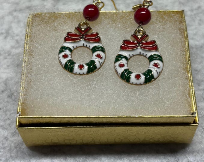 Christmas Earrings | Holiday Earrings | Christmas Earrings  | Wreath