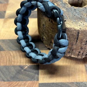 Black and Gray Handmade 550 Paracord Bracelet  | Cobra Knot Paracord Bracelet  | 8 inch Bracelet