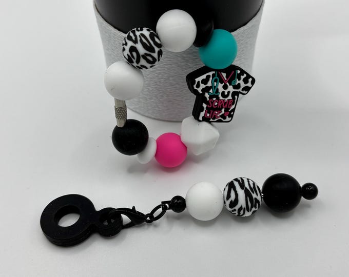 Nurse Doctor Scrubs Stanley Cup Bracelet:  Cup Handle Bracelet | Straw Charm | Purse Bracelet | Scrub Life