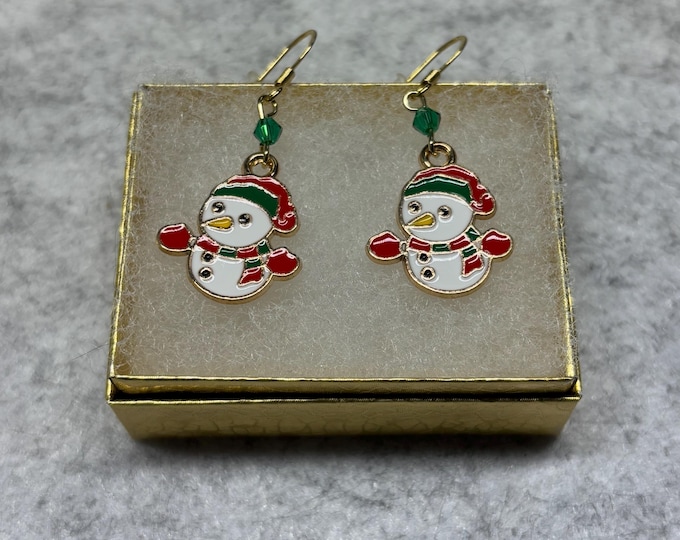 Christmas Snowman Earrings | Holiday Earrings | Christmas Earrings |