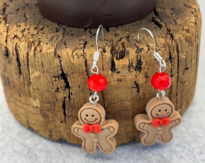 Christmas Gingerbread man Earrings | Holiday Earrings | Christmas Earrings |