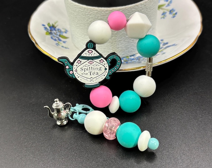 Girly Tumbler Cup Set :  Cup Handle Bracelet | Straw Charm | Purse Bracelet | Ton Inspired | Spill The Tea | Regency Era