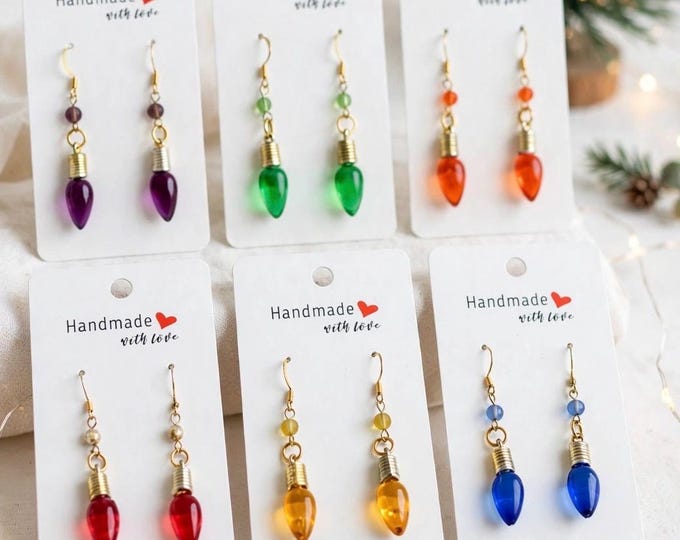 Christmas Light Earrings | Holiday Earrings | Christmas Earrings |