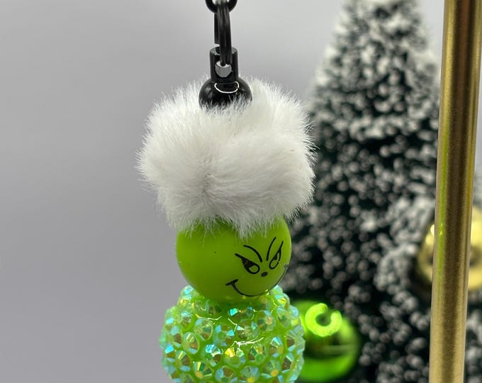 Christmas Grinch Tumbler Straw Charm :  Cup Charm | Straw Charm | Holiday | Grinch | Christmas Key Chain