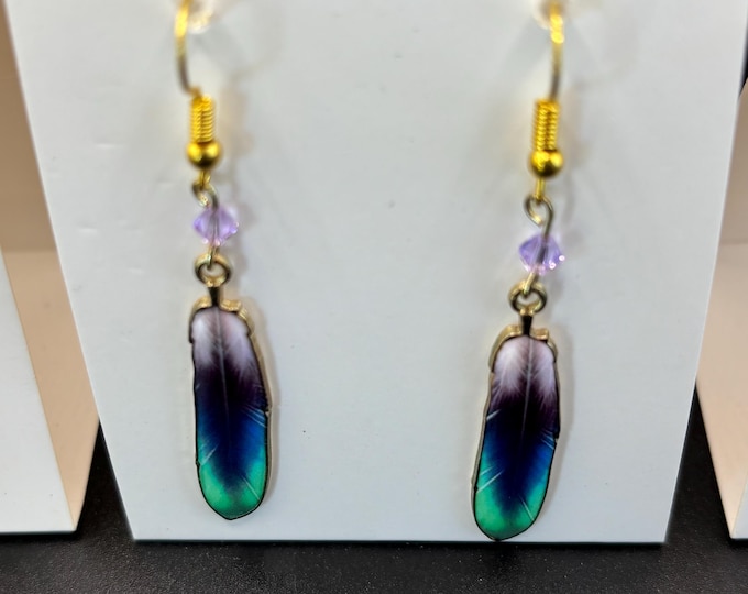 Feather Earrings Several Options  | Bohemian Earrings | Enamel Feather Earrings | Boho Style