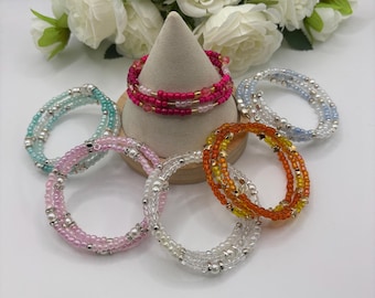 Seed Bead Bracelet | Memory Wire Bracelet | Multi-Strand Bracelet | Minimalist