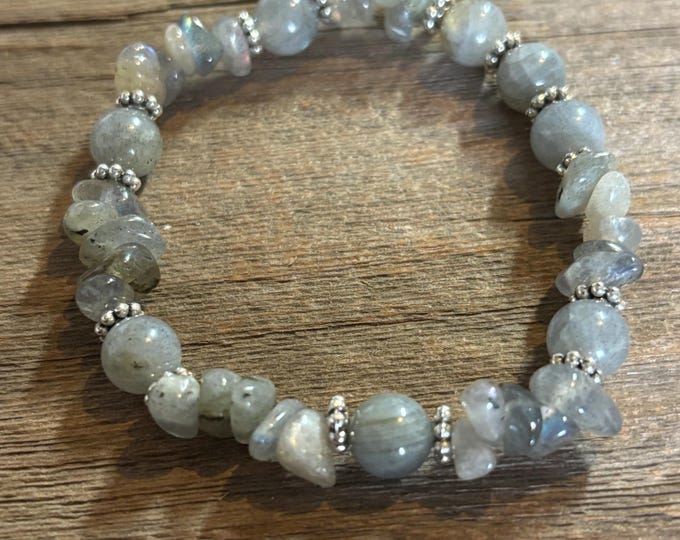Labradorite Gemstones | Gemstone bracelet  | Stretch Bracelet
