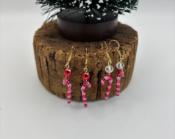 Candy Cane Earrings | Holiday Earrings | Christmas Earrings |