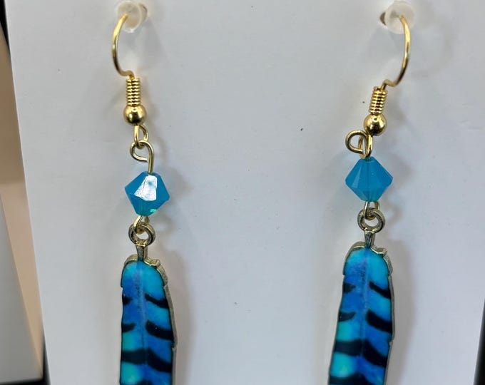 Feather Earrings | Bohemian Earrings | Enamel Feather Earrings | Boho Style