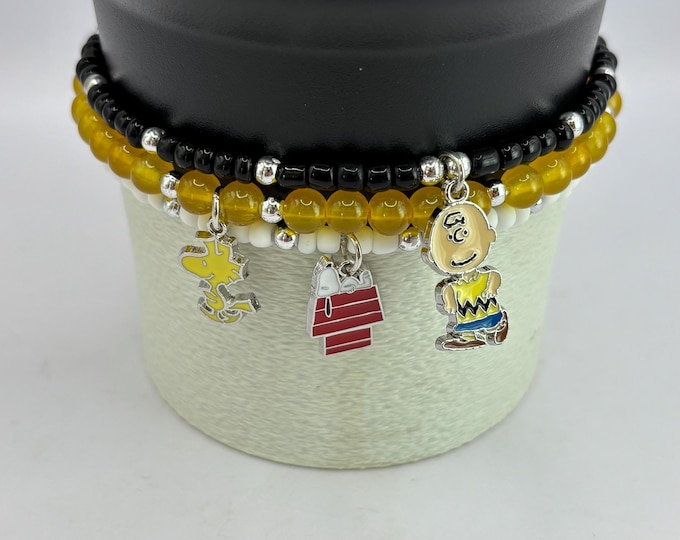 One of a Kind Cartoon Stanley Cup Bracelet | Tumbler Charm Bracelet |  | Stretchy Cup Bracelet | Snoop Bird and Chuck Charms