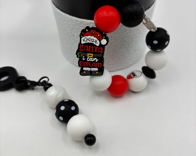 Christmas Elf Stanley Cup Bracelet:  Cup Handle Bracelet | Straw Charm | Holiday  | Elf