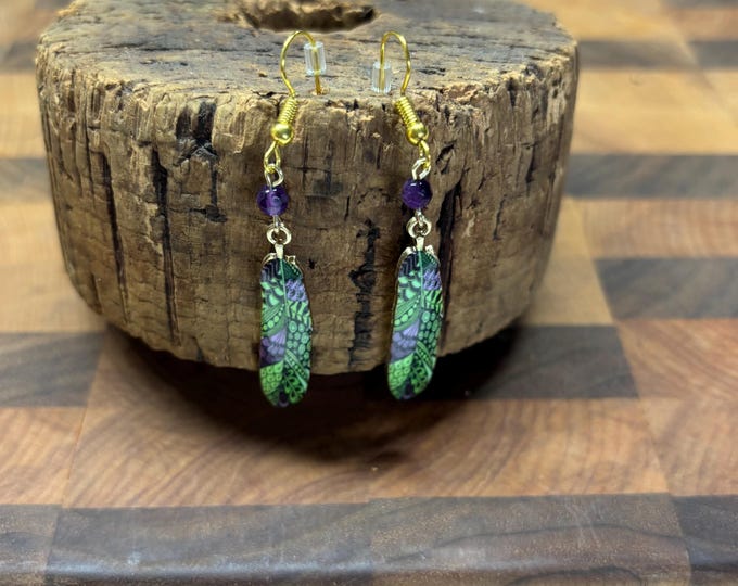 Feather Earrings Several Options | Bohemian Earrings | Enamel Feather Earrings | Boho Style