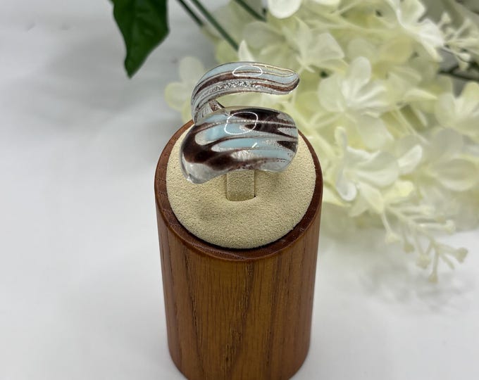Size 7 Lampwork Glass Rings | Wrap around Glass Rings | Murano Inspired Glass Rings