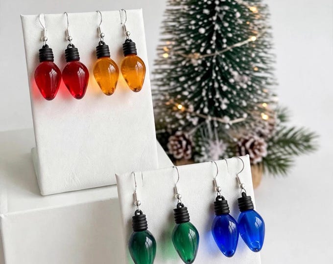 Christmas Bulb Earrings | Holiday Earrings | Christmas Earrings | Sterling Silver Ear Wires