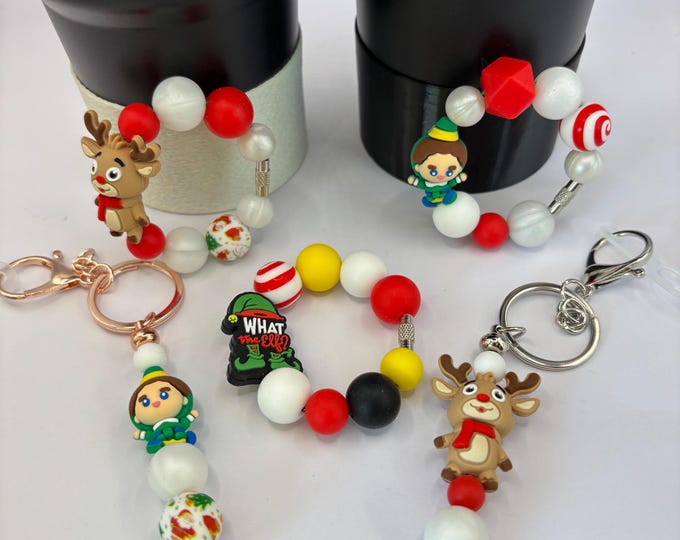 Christmas Elf Stanley Cup Bracelet:  Cup Handle Bracelet | Straw Charm | Holiday | What the Elf |