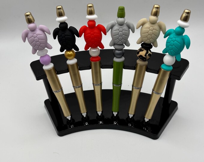 Turtle Pen:  Silicone Beaded Pen | Turtle Theme