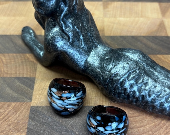Black Murano Inspired Glass Ring | Statement Ring | Lampwork Ring|