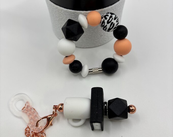 Mug and Book Stanley Tumbler Straw Charm  | Handle Charm | Silicone Focal Beads  | Mug and Book |