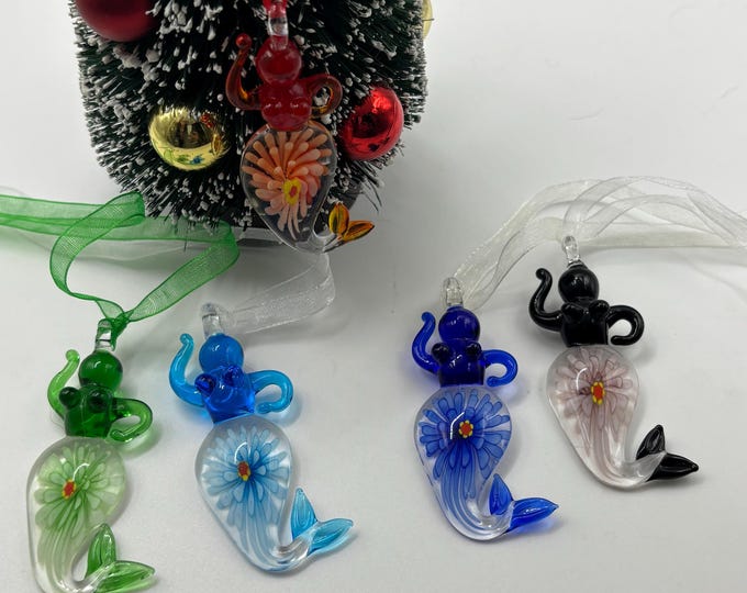 Murano Inspired Mermaid Ornaments | Lampwork Ornament  | Mermaid Ornament  | Coastal Christmas | Ocean Inspired Tree Ornament