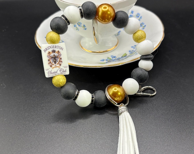 Girly Beaded Wristlet Keychain  | Keychain with Silicone and tassel | Keychain | Key Fob | Wristlet | Ton Inspired