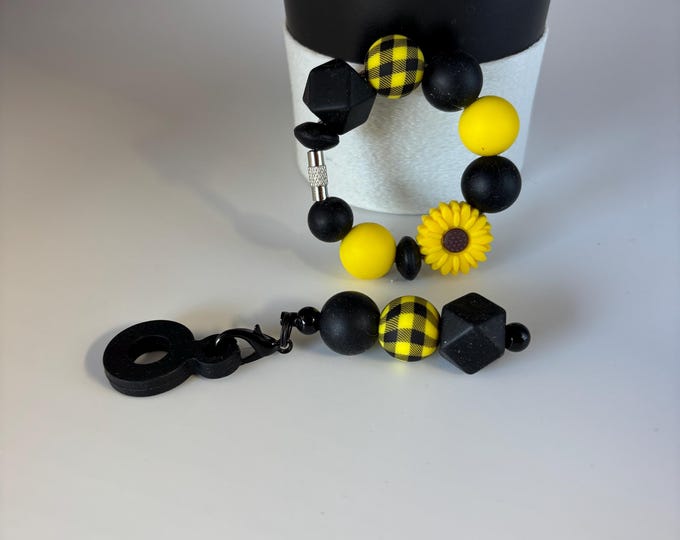 SunFlower Stanley Cup Bracelet:  Cup Handle Bracelet | Straw Charm | Purse Bracelet |