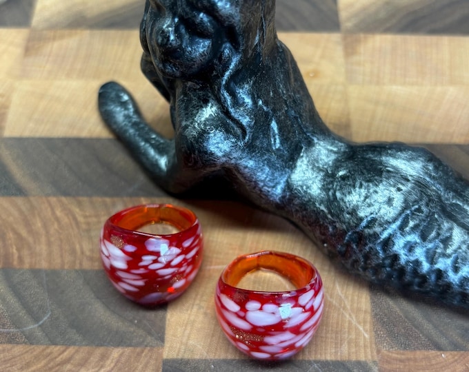 Red Murano Inspired Glass Ring | Statement Ring | Lampwork Ring|