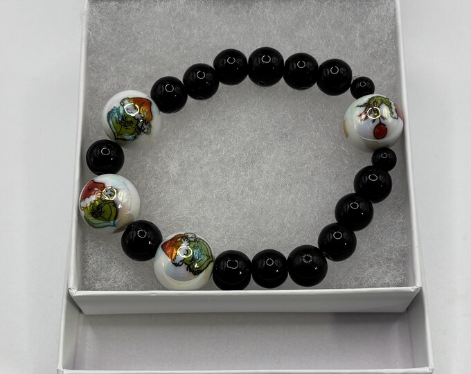 Christmas Grinch Bracelet  |  Christmas Bracelet | Holiday Bracelet | Grinch