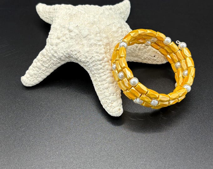 Yellow Hematite Gemstone Bracelet | Memory Wire Bracelet | Multistrand Bracelet  | Magnetic Bracelet