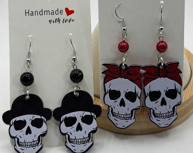 Halloween earrings | Skeleton earrings | Skull Earrings |