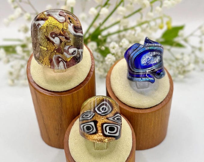 Millefiori Design Glass Ring | Size 4 | Statement Ring | Millefiori | Thick Style