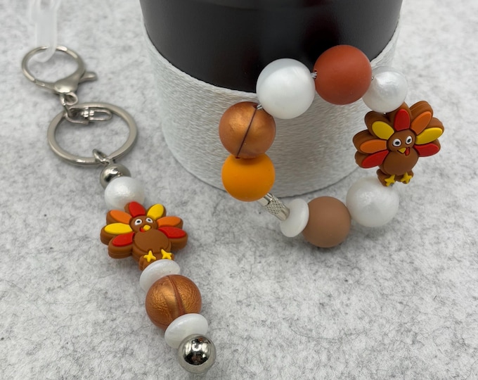 Thanksgiving Turkey Stanley Cup Bracelet:  Cup Handle Bracelet | Straw Charm |