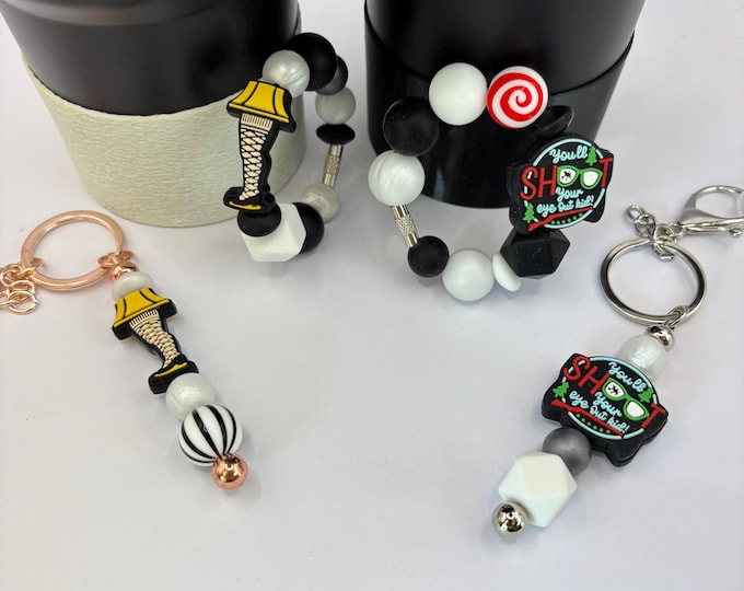 Christmas Story Stanley Cup Bracelet:  Cup Handle Bracelet | Straw Charm | Holiday | Leg Lamps |