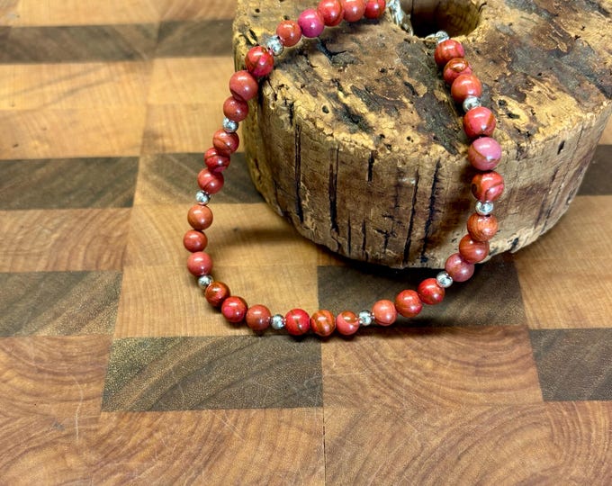 Red Jasper Gemstone Anklet |  Red Jasper Ankle Bracelet | Gemstone Ankle Bracelet | Minimalist Anklet