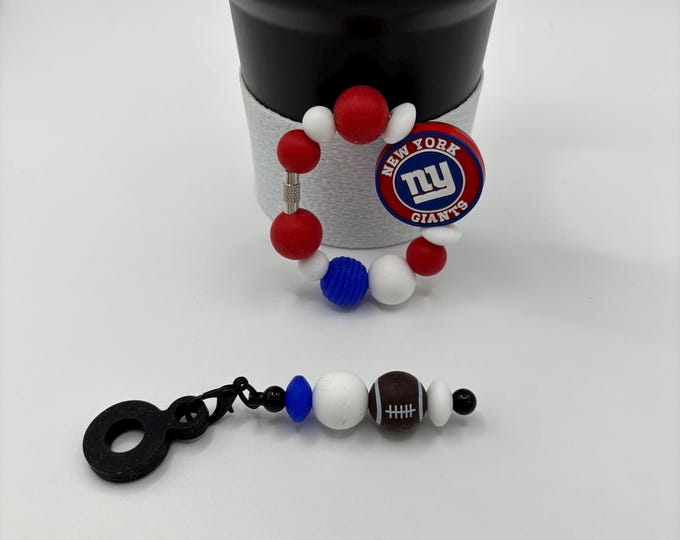 Football Tumbler Accessories |  Stanley or Other Tumbler Cup Handle Bracelets | Straw Charms | Football