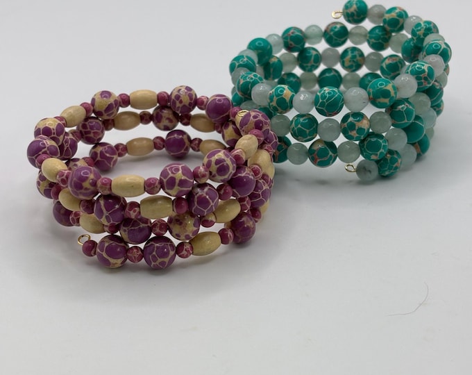 Imperial Jasper Gemstone  bracelet | Memory wire bracelet | Multistrand bracelet |  gemstones |