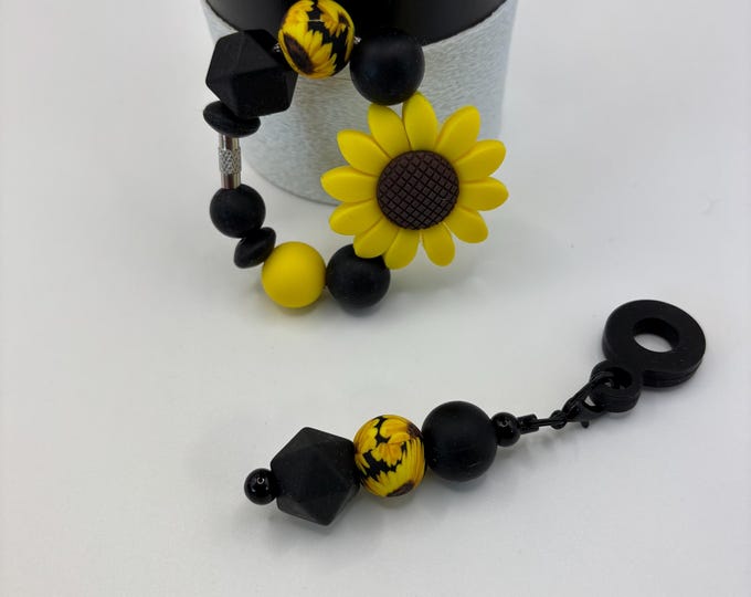 SunFlower Stanley Cup Bracelet:  Cup Handle Bracelet | Straw Charm | Purse Bracelet |