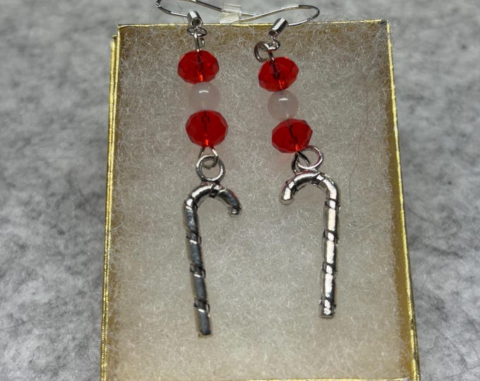 Christmas Candy Cane Earrings | Holiday Earrings | Christmas Earrings |